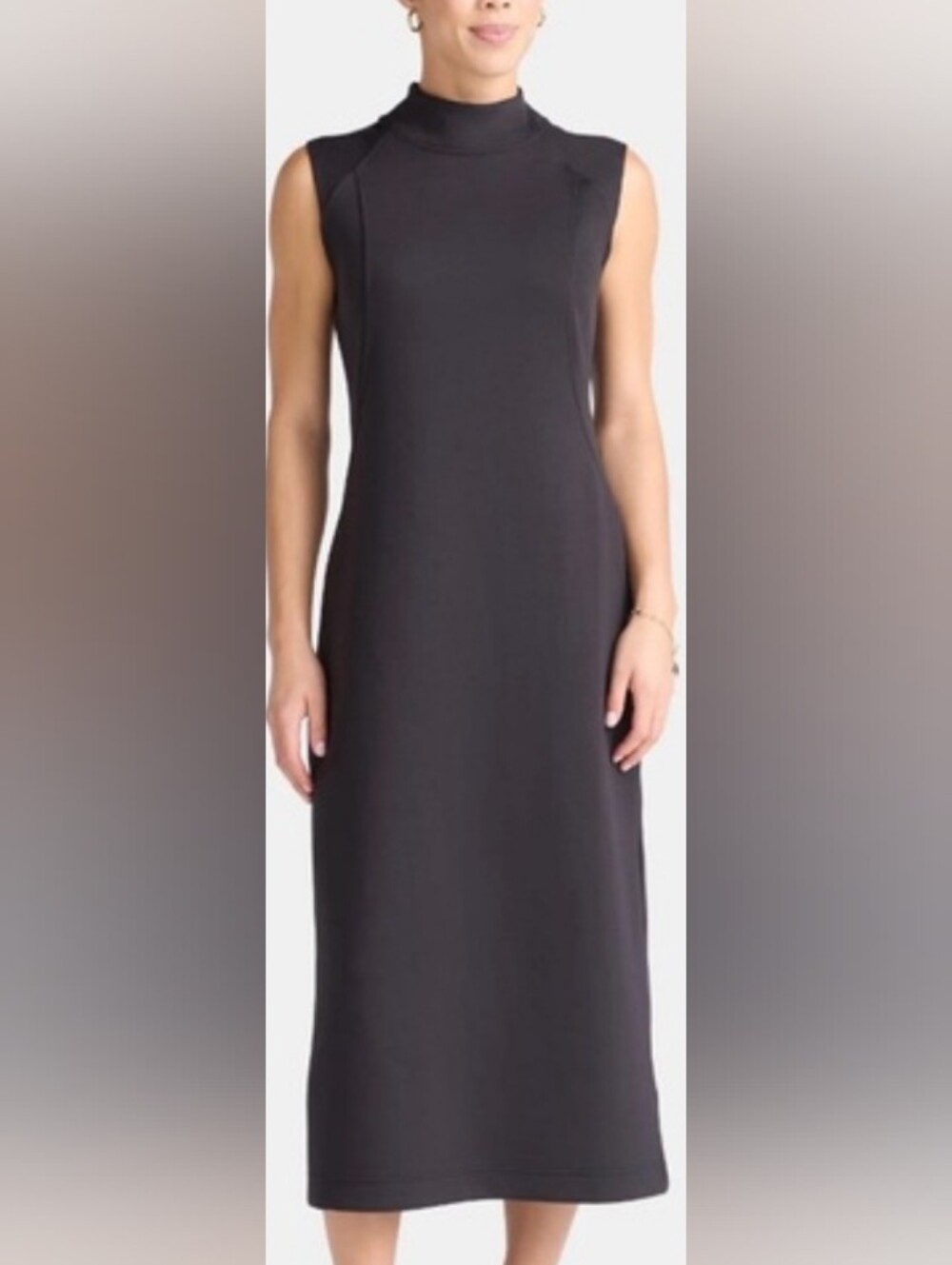 NWT Avia Scuba Maxi Midi Dress Black SZE 22 Capsule Staple Classic Quiet Luxury